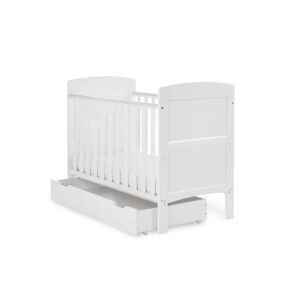 Obaby Grace Mini Cot Bed & Under Drawer-White