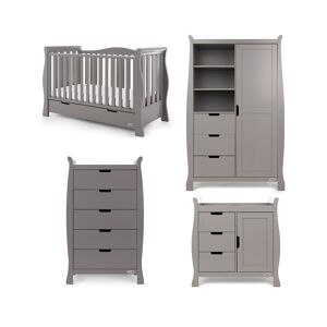 Obaby Stamford Luxe Sleigh 4 Piece Room Set-Taupe Grey