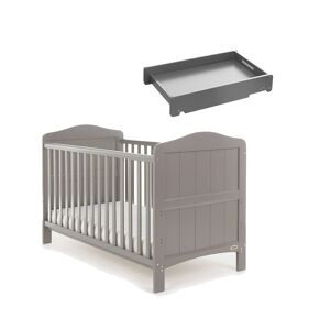 Obaby Whitby Cot Bed & Cot Top Changer-Taupe Grey