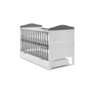 Obaby Whitby Cot Bed & Under Drawer-White & Taupe Grey