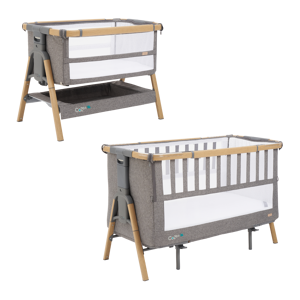 Tutti Bambini Cozee XL Bedside Crib & Cot Bundle-Oak/Charcoal