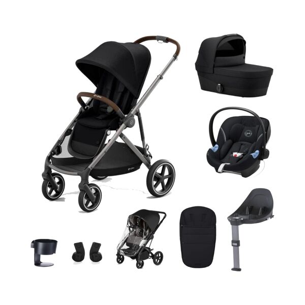 Cybex Gazelle S Silver Frame 8 Piece Bundle-Deep Black