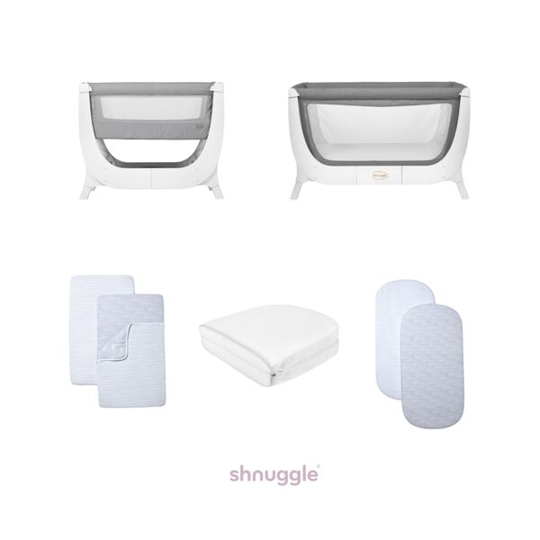 Shnuggle Air Crib & Cot Bundle-Grey