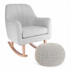 Tutti Bambini Noah Rocking Chair & Pouffe Set-Pebble