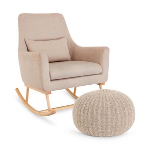 Tutti Bambini Oscar Rocking Chair & Pouffe Set-Stone