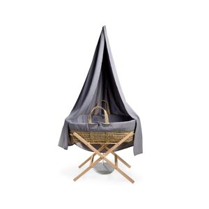 Clair De Lune Muslin 6 Piece Palm Moses Basket & Drape Starter S