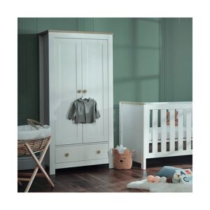 CuddleCo Luna 2 Door Double Wardrobe -White/Oak