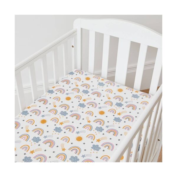 Kabode Cot Bed Fitted Sheet 2 Pack-Rainbow