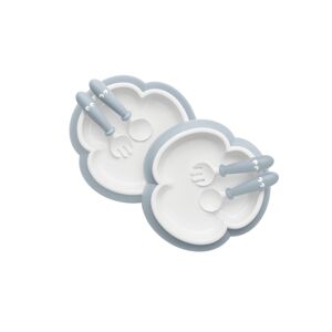 BABYBJÖRN Pack of 2 Baby Plate, Spoon and Fork-Powder Blue