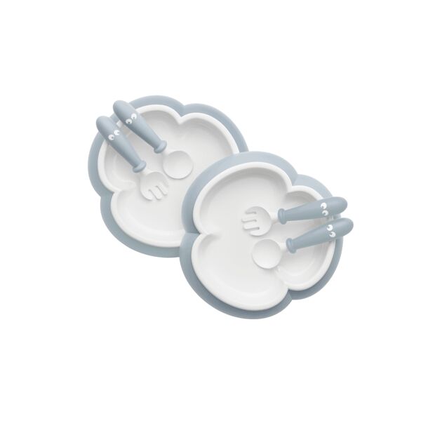 BABYBJÖRN Pack of 2 Baby Plate, Spoon and Fork-Powder Blue
