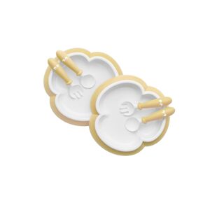 BABYBJÖRN Pack of 2 Baby Plate, Spoon and Fork-Powder Yellow