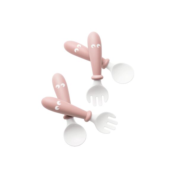 BABYBJÖRN Pack of 4 Baby Spoon and Fork-Powder Pink