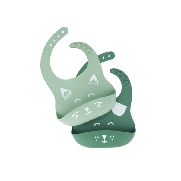 Babymoov Silicone bibs-Twin pack dog & fox