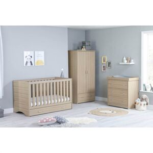 Babymore Luno 3 Piece Room Set with Under Drawer-Oak