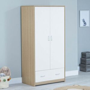Babymore Luno/Veni 2 Door Wardrobe-White/Oak