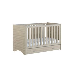 Babymore Veni Cot Bed with Drawer-Oak