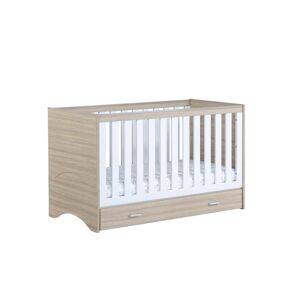 Babymore Veni Cot Bed with Drawer-White/Oak