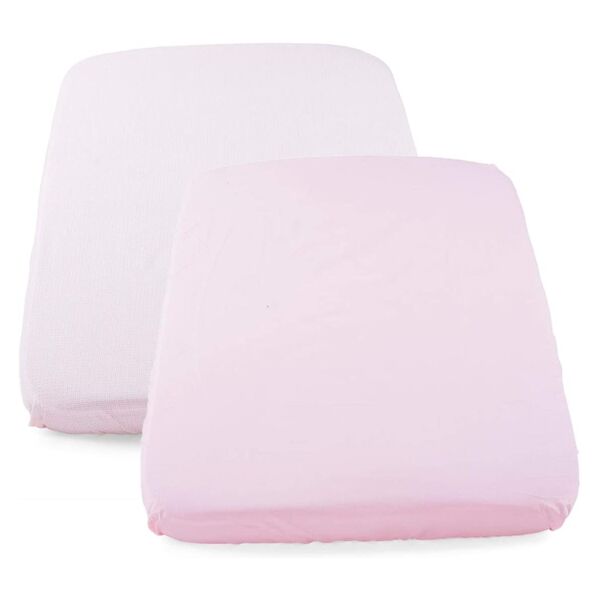 Chicco Pack Of 2 Cotton Next2Me Forever Crib Sheets-Pink