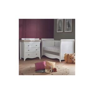 CuddleCo Clara Sleigh 2 Piece Furniture Set-White and Ash (New 2