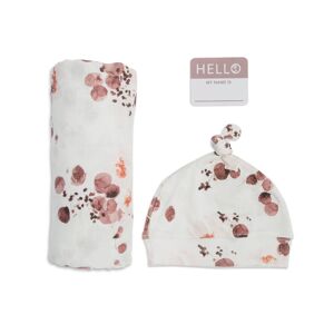 Lulujo Bamboo Hat and Swaddle Blankets-Eucalyptus
