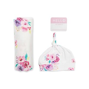 Lulujo Bamboo Hat and Swaddle Blankets-Posies