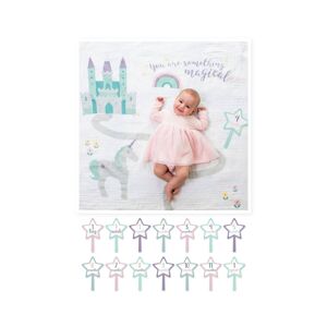 Lulujo Milestone Swaddle and Card Set-Something Magical