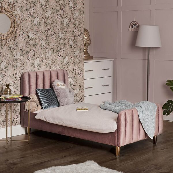 Obaby Gatsby Velvet Toddler Bed-Pink (New 2022)