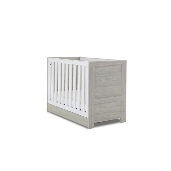 Obaby Nika Mini Cot Bed & Underdrawer-Grey Wash & White