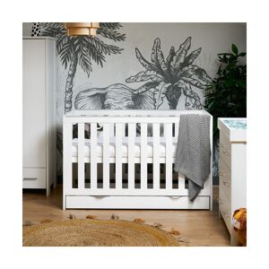 Obaby Nika Mini Cot Bed & Underdrawer-White Wash