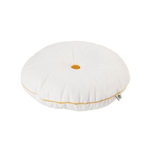 Wigiwama Button Cushion-White/Mustard
