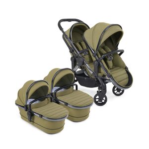 iCandy Peach 7 Twin Stroller Bundle-Phantom/Olive Green