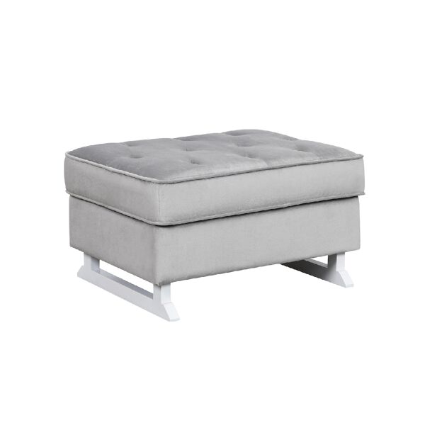 Nursery Collective Footstool-Quiet Grey White
