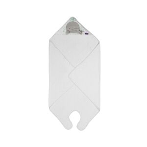 ClevaMama Bamboo Apron Baby Bath Towel-White/Grey (New 2022)