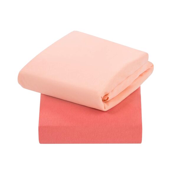 ClevaMama Jersey Cotton Fitted Sheets For Cot (60x120 cm)-Coral
