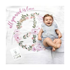 Lulujo Milestone Swaddle and Card Set-All You need I love