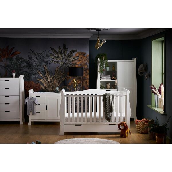 Obaby Stamford Luxe Sleigh 4 Piece Room Set-White