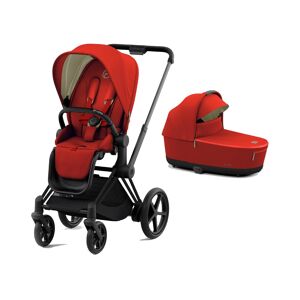 Cybex e-Priam Black Pushchair with Lux Carry Cot-Autumn Gold