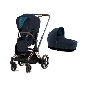 Cybex e-Priam Rose Gold Pushchair with Lux Carry Cot- Midnight B