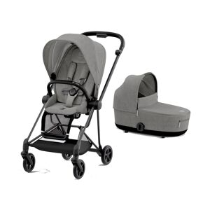 Cybex Mios Black Pushchair with Lux Carry Cot-Manhattan Grey Plu