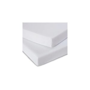 Clair De Lune Pack of 2 Micro-Fresh Fitted Cot Bed Sheets-White
