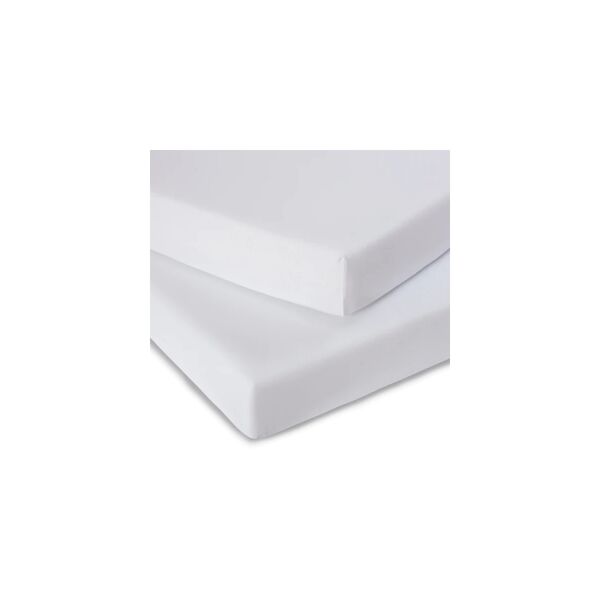 Clair De Lune Pack of 2 Micro-Fresh Fitted Cot Sheets-White