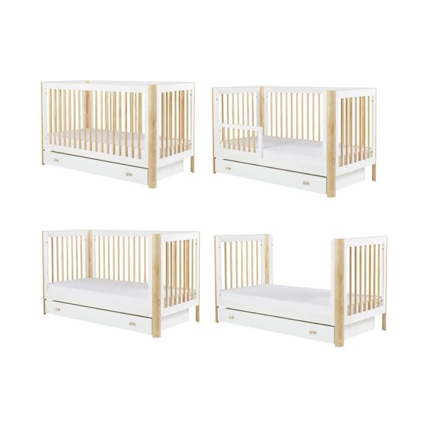 Ickle Bubba Tenby Cot Bed and Under Drawer-Scandi White