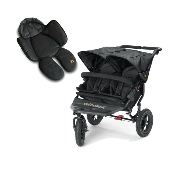 Out n About Nipper Double 360 V4 Stroller-Raven Black With Free