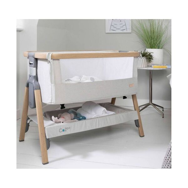 Tutti Bambini CoZee LITE Bedside Crib-Oak/Silver (Exclusive to K