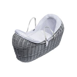 Kindervalley White Dimple Wicker Pod Moses Basket-Grey