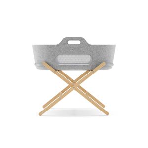 SnuzBaskit Moses Basket & Stand Bundle - Light Grey/Natural