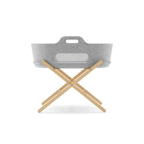 SnuzBaskit Moses Basket & Stand Bundle - Light Grey/Natural