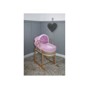 Cuddles Collection Bear Palm Moses Basket with Rocking Stand-Pin