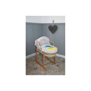 Cuddles Collection Safari Palm Moses Basket with Rocking Stand-W