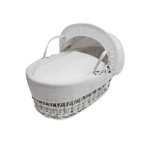 Kindervalley Waffle White Wicker Moses Basket-White